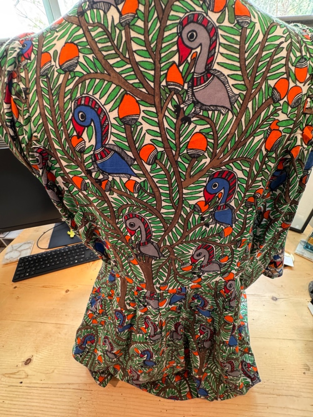 Tory Burch Green Cover Up Embroidered V-Neck Tunic Women XL EUC - Picture 7 of 9
